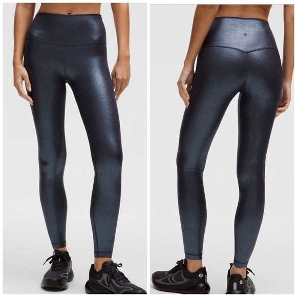 Lululemon Align High-Rise Ribbed Pant 28" Shine size 2 NWT Foil Black Night - Picture 7 of 7